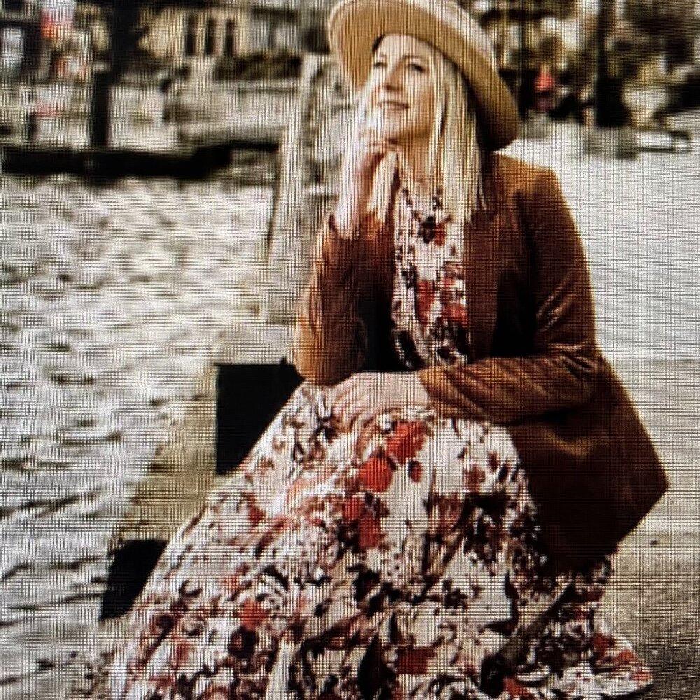 H&M Floral Maxi Dress Long Sleeve Mock Neck Boho Size 4